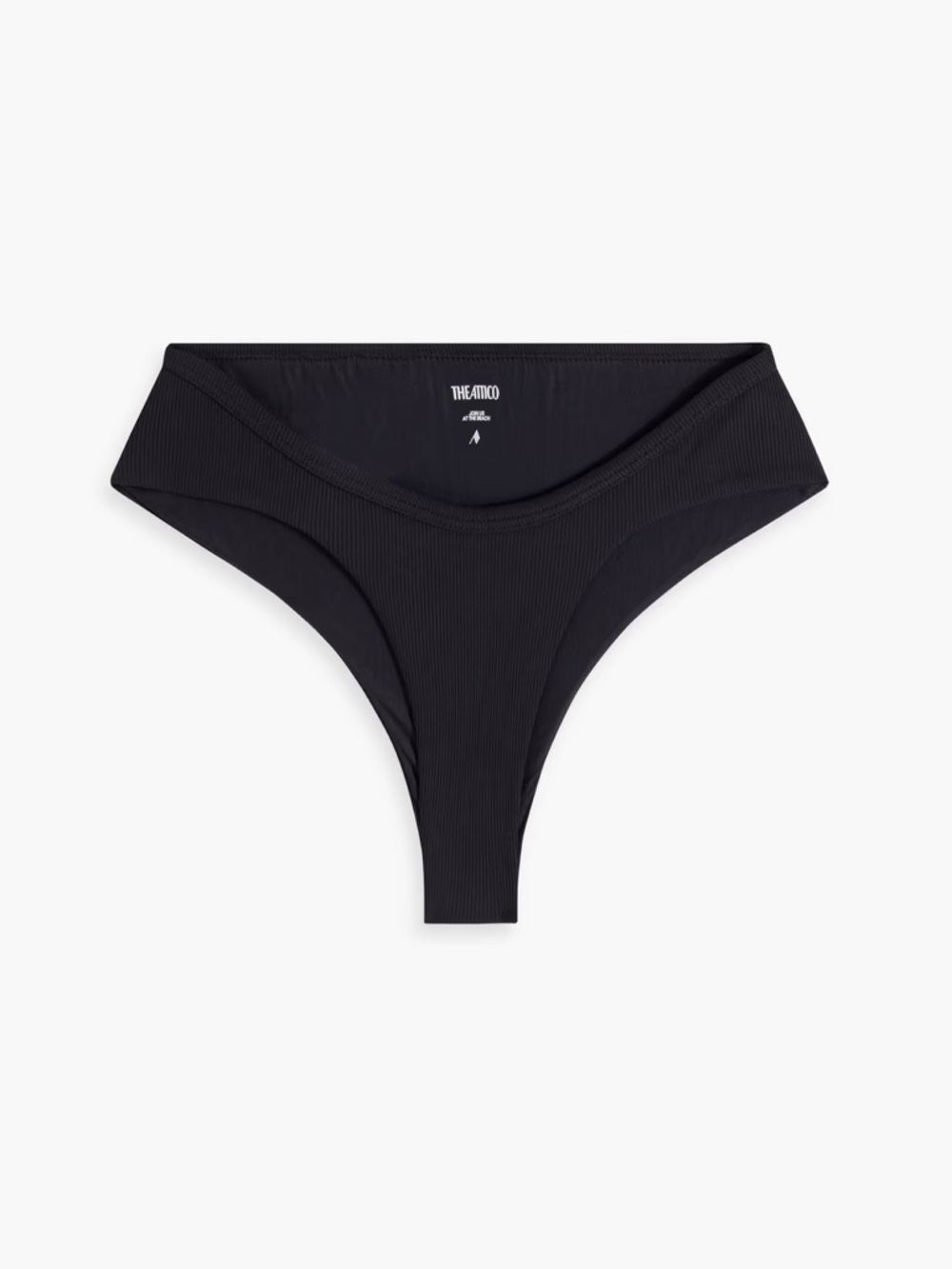 The Attico Black Ribbed Bikini Bottom